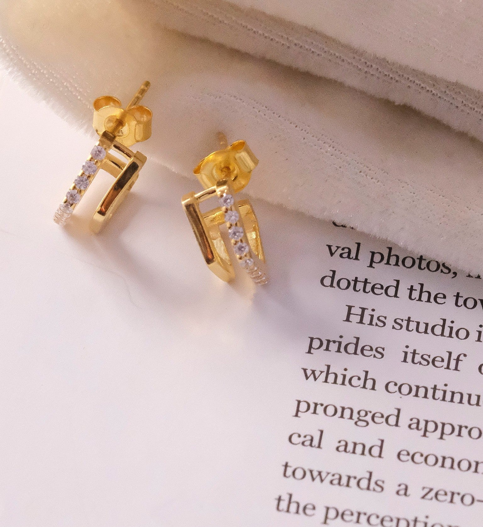 Hexagon Diamond Huggie-Huggie-Anushka Jain Jewellery