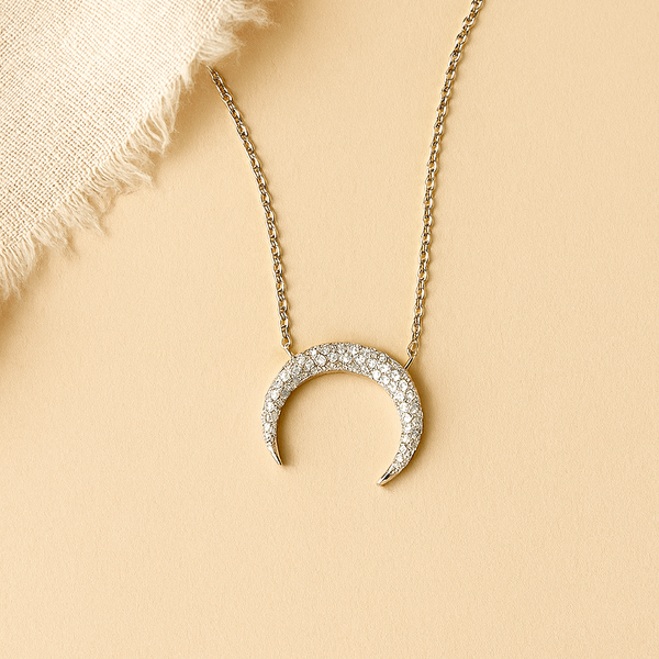 Horseshoe Diamond Necklace-Pendants-Silver-Anushka Jain Jewellery