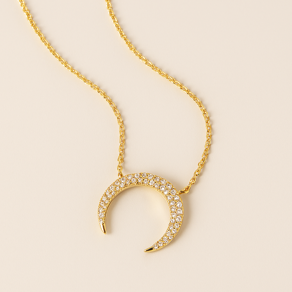 Horseshoe Diamond Necklace-Pendants-Anushka Jain Jewellery