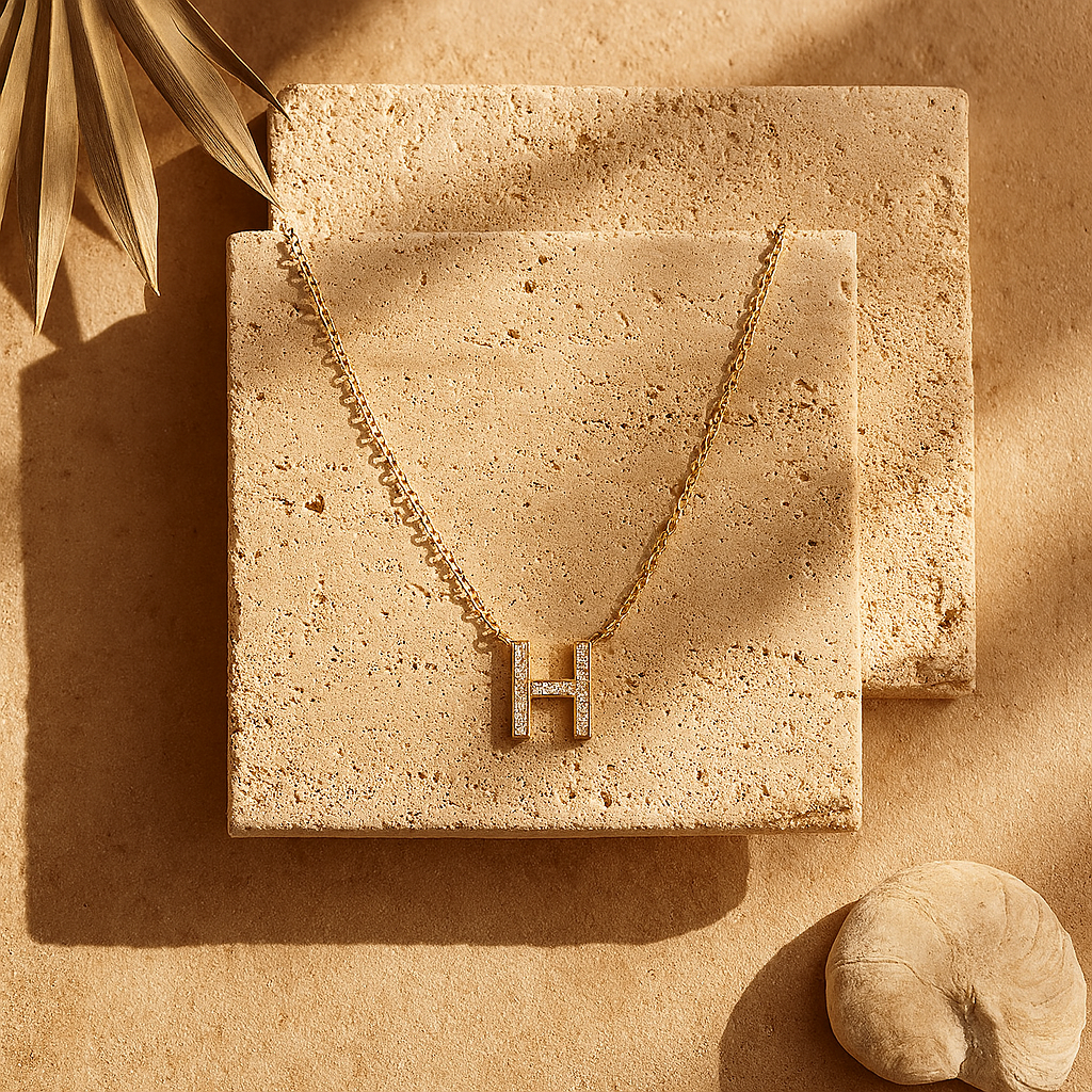 Initial Diamond Necklace-Necklaces-Anushka Jain Jewellery