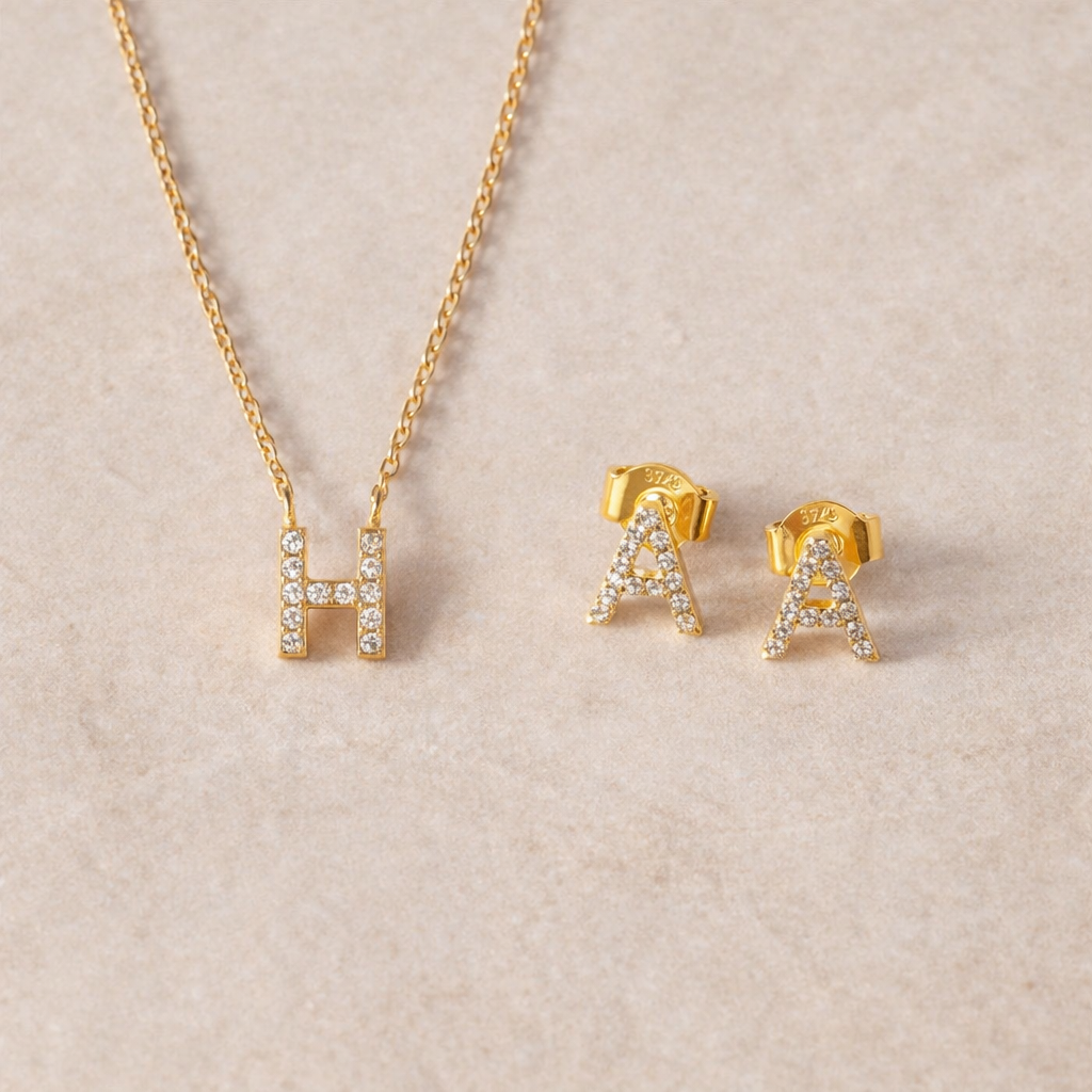 Initial Diamond Set-Anushka Jain Jewellery