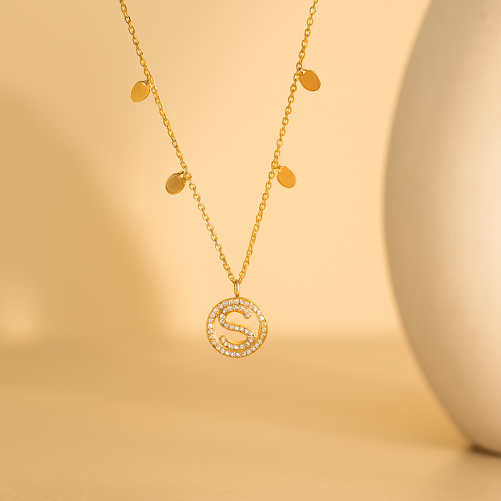 Initial Fame Necklace-Pendants-Gold Vermeil-Anushka Jain Jewellery