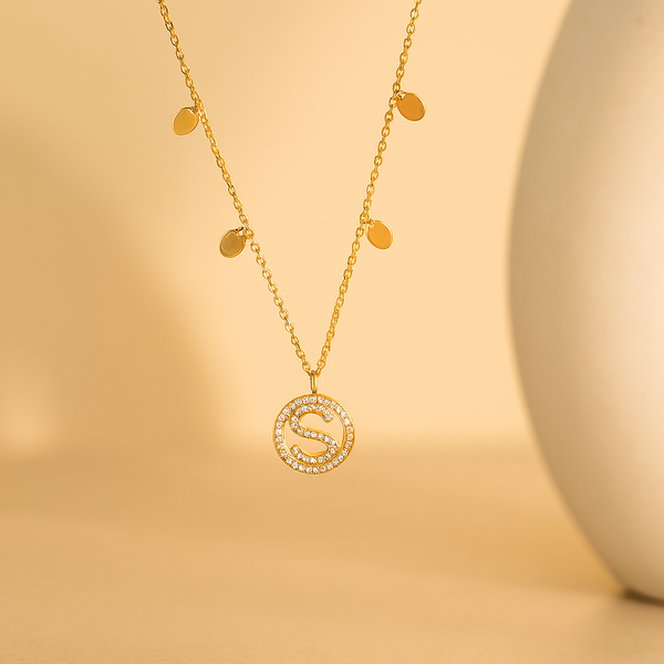 Initial Fame Necklace-Pendants-Gold Vermeil-Anushka Jain Jewellery