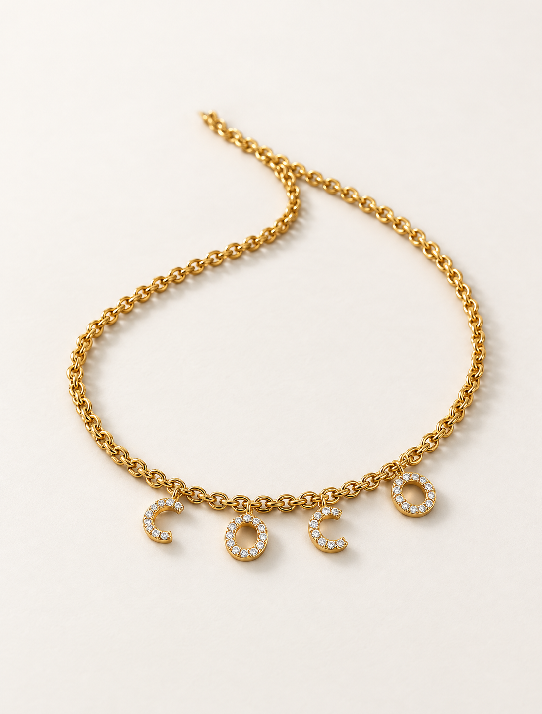 Initial Name Diamond Necklace