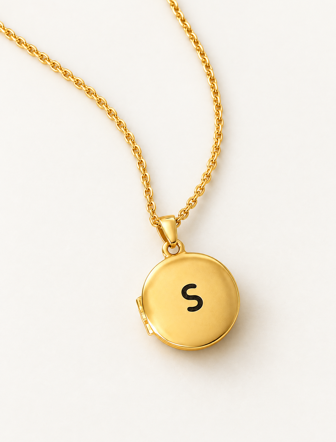 Initial Picture Locket Necklace