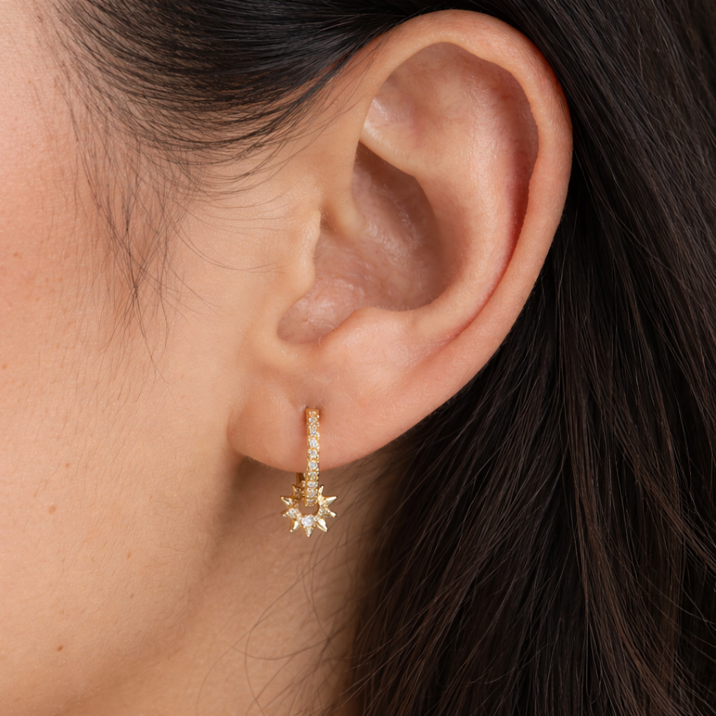 Interlocked Sun Huggie-Anushka Jain Jewellery