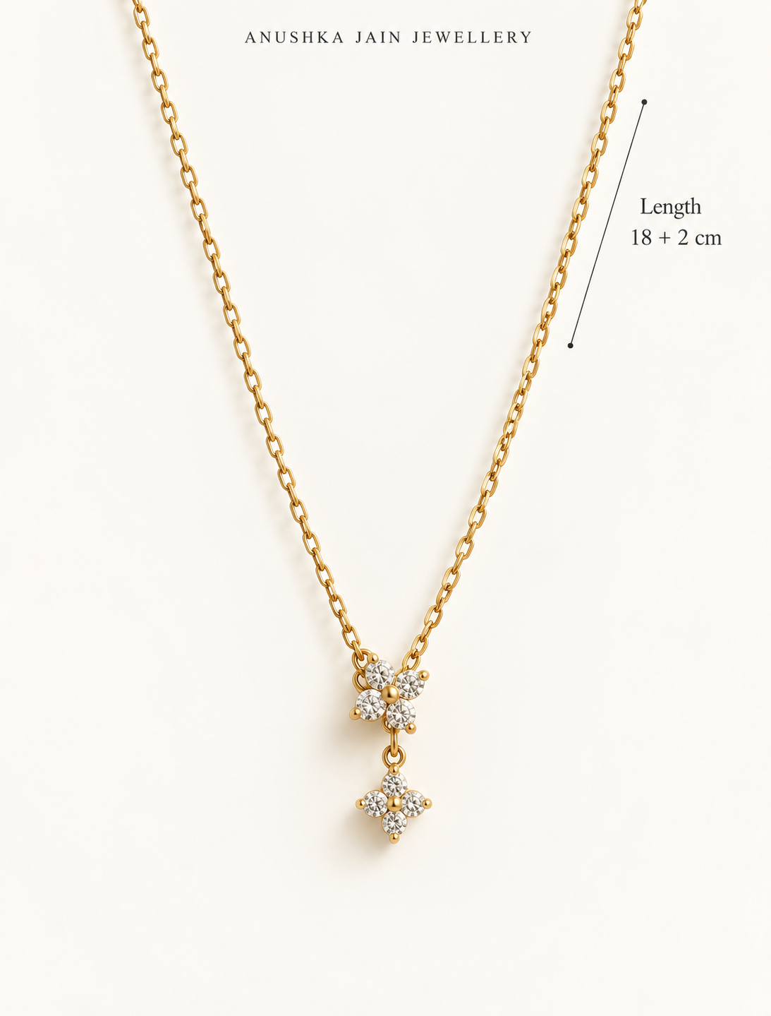 Double Clover Drop Necklace