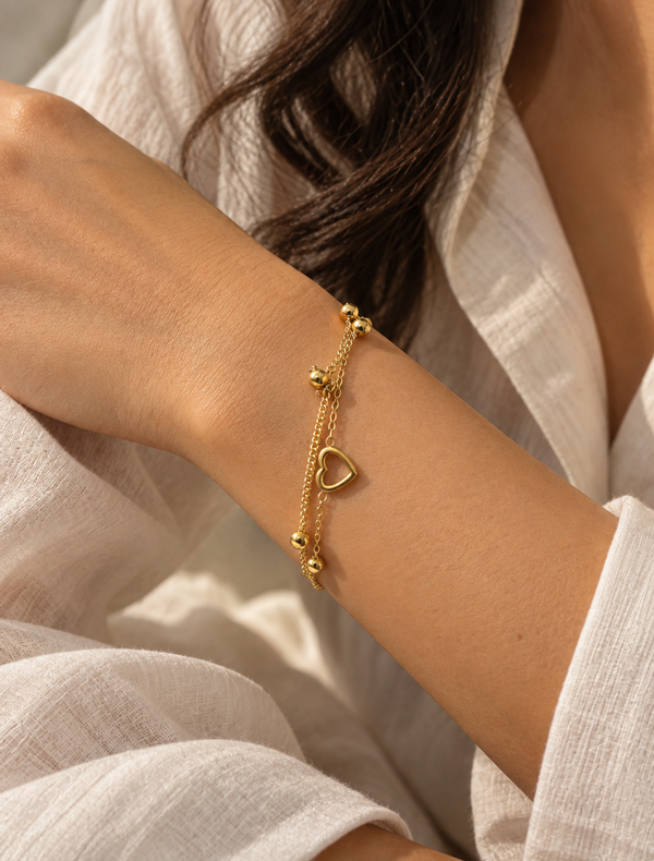 Double Layer Heart Bracelet