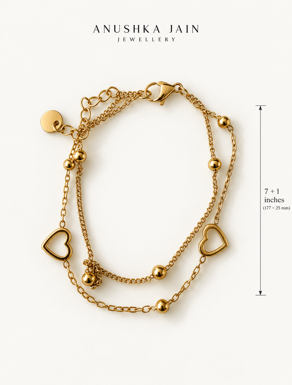 Double Layer Heart Bracelet
