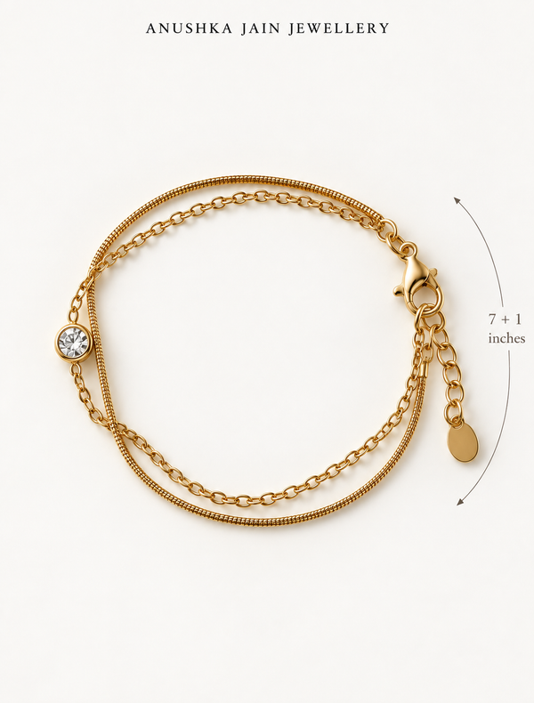 Layered Bezel Solitaire Bracelet