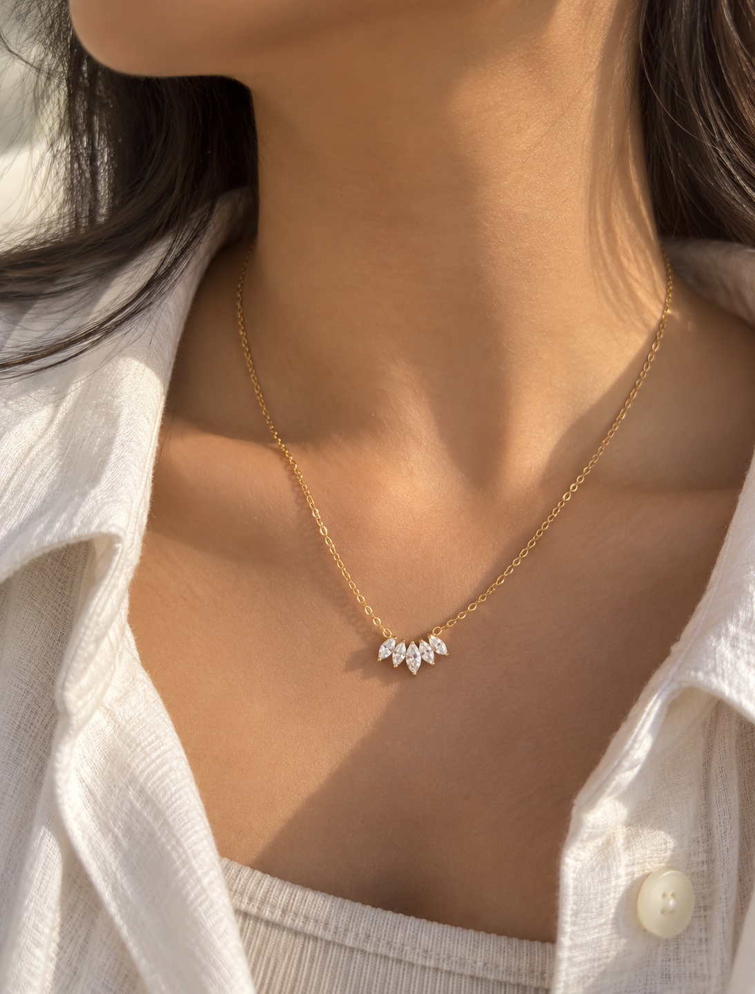 Marquise Fan Necklace