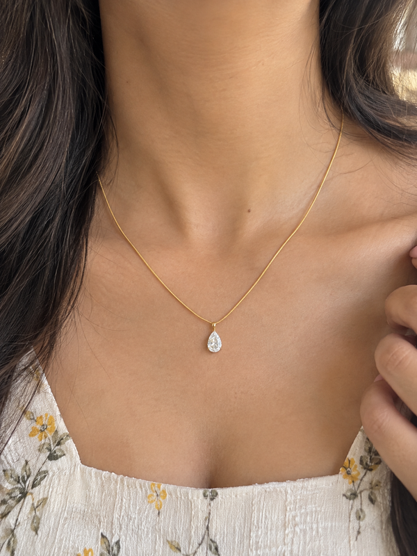 Pear Drop Snake Chain Necklace