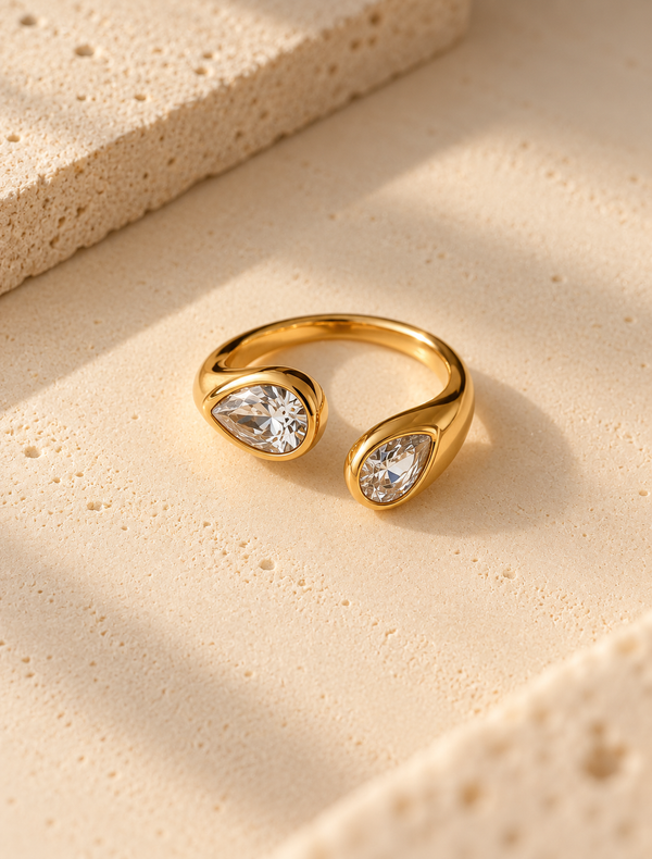 Toi Et Moi Bezel Open Ring