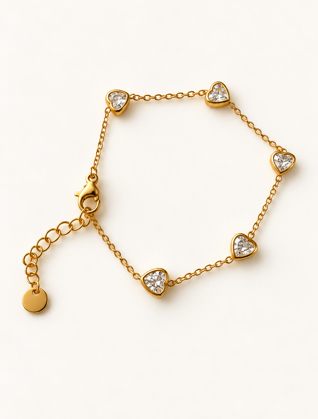 Trio Heart Bezel Bracelet