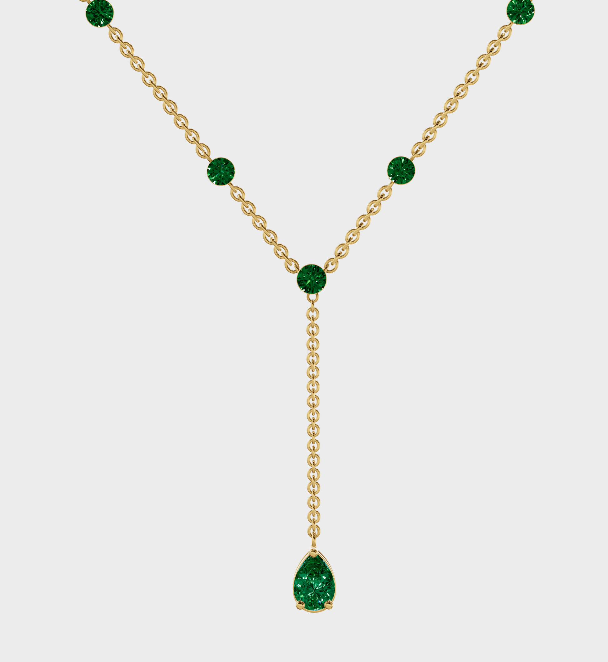 Emerald Lariat Necklace