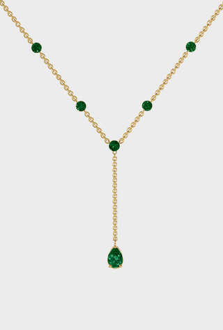 Emerald Lariat Necklace