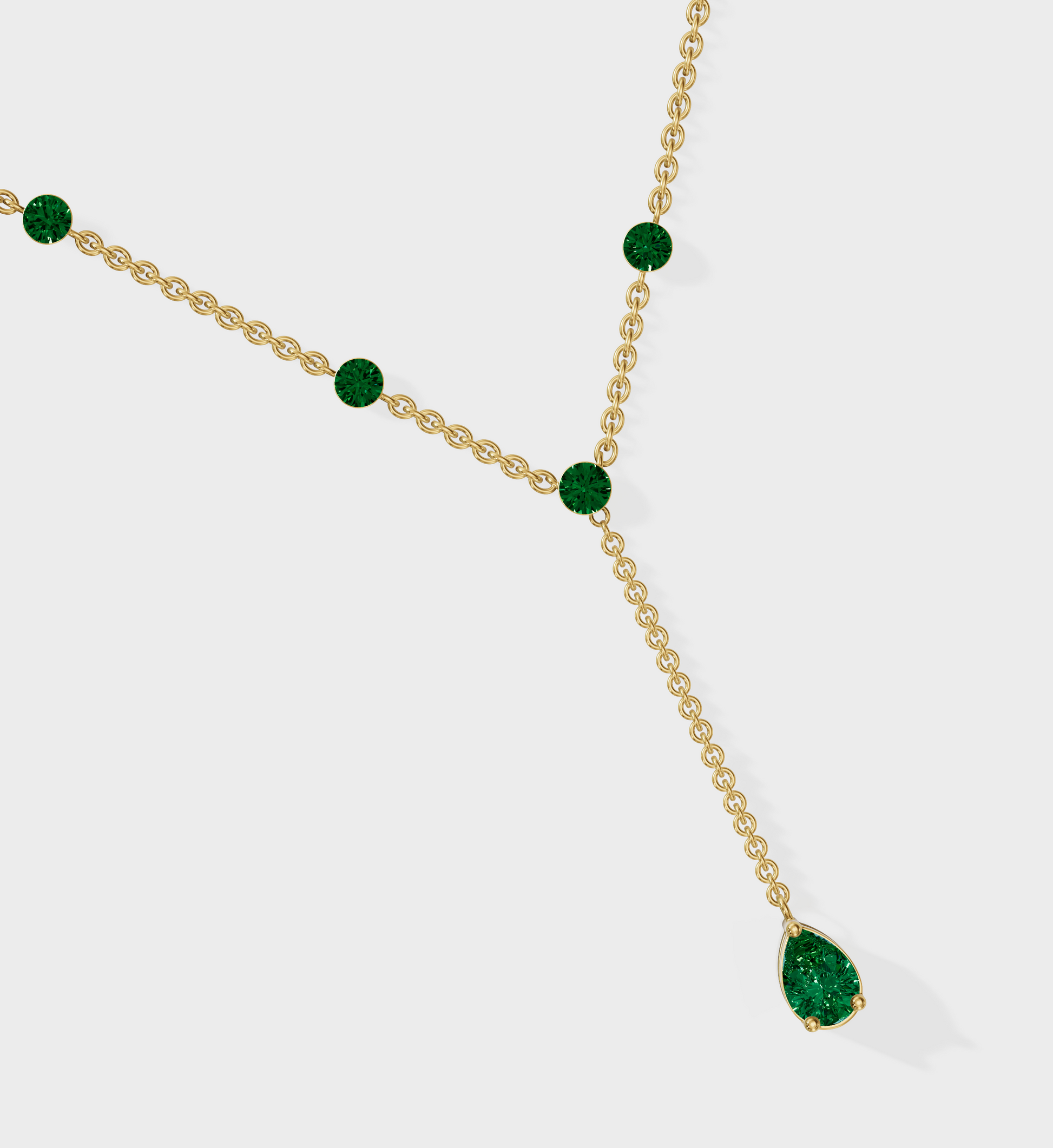 Emerald Lariat Necklace