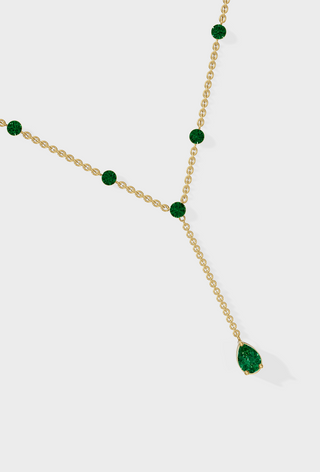 Emerald Lariat Necklace