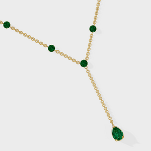 Emerald Lariat Necklace