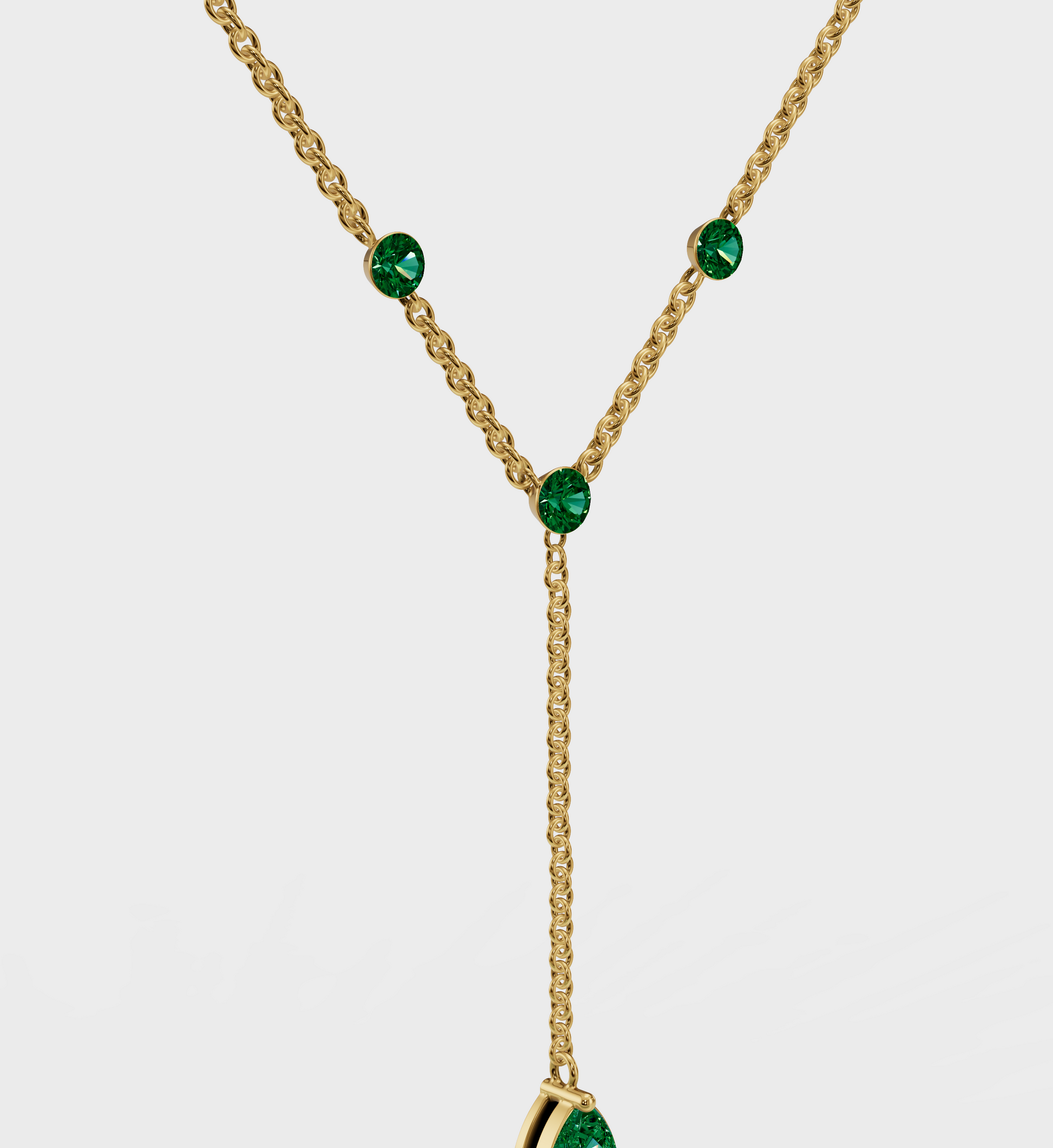 Emerald Lariat Necklace