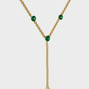 Emerald Lariat Necklace