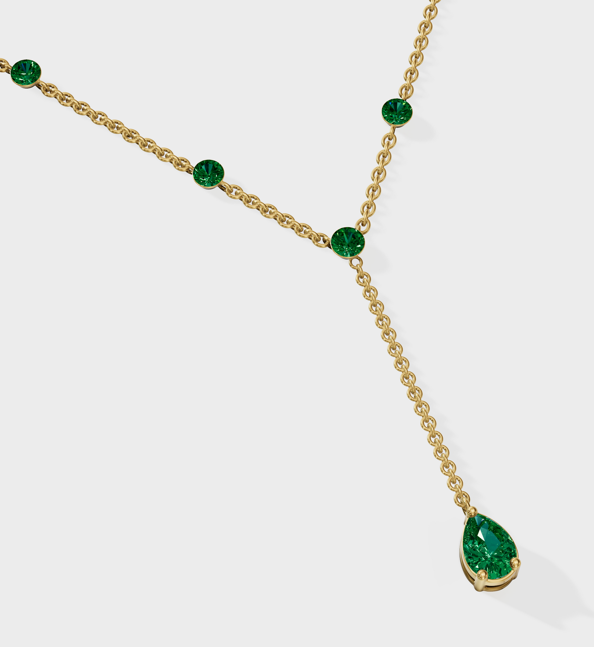 Emerald Lariat Necklace