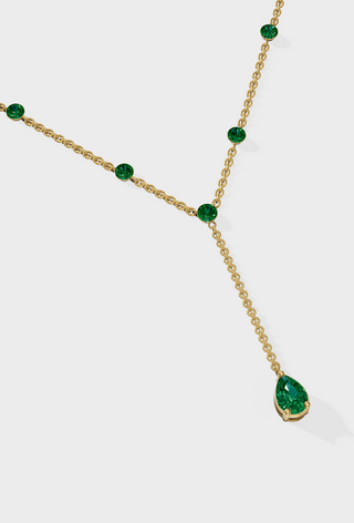 Emerald Lariat Necklace