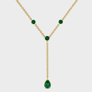 Emerald Lariat Necklace