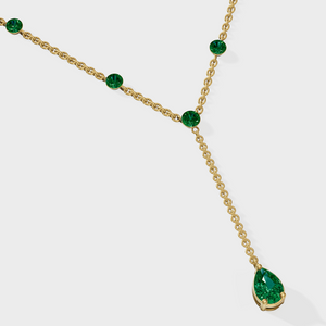 Emerald Lariat Necklace