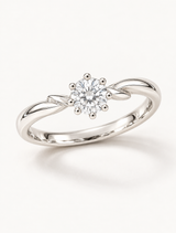 Leaf Whisper Solitaire Ring