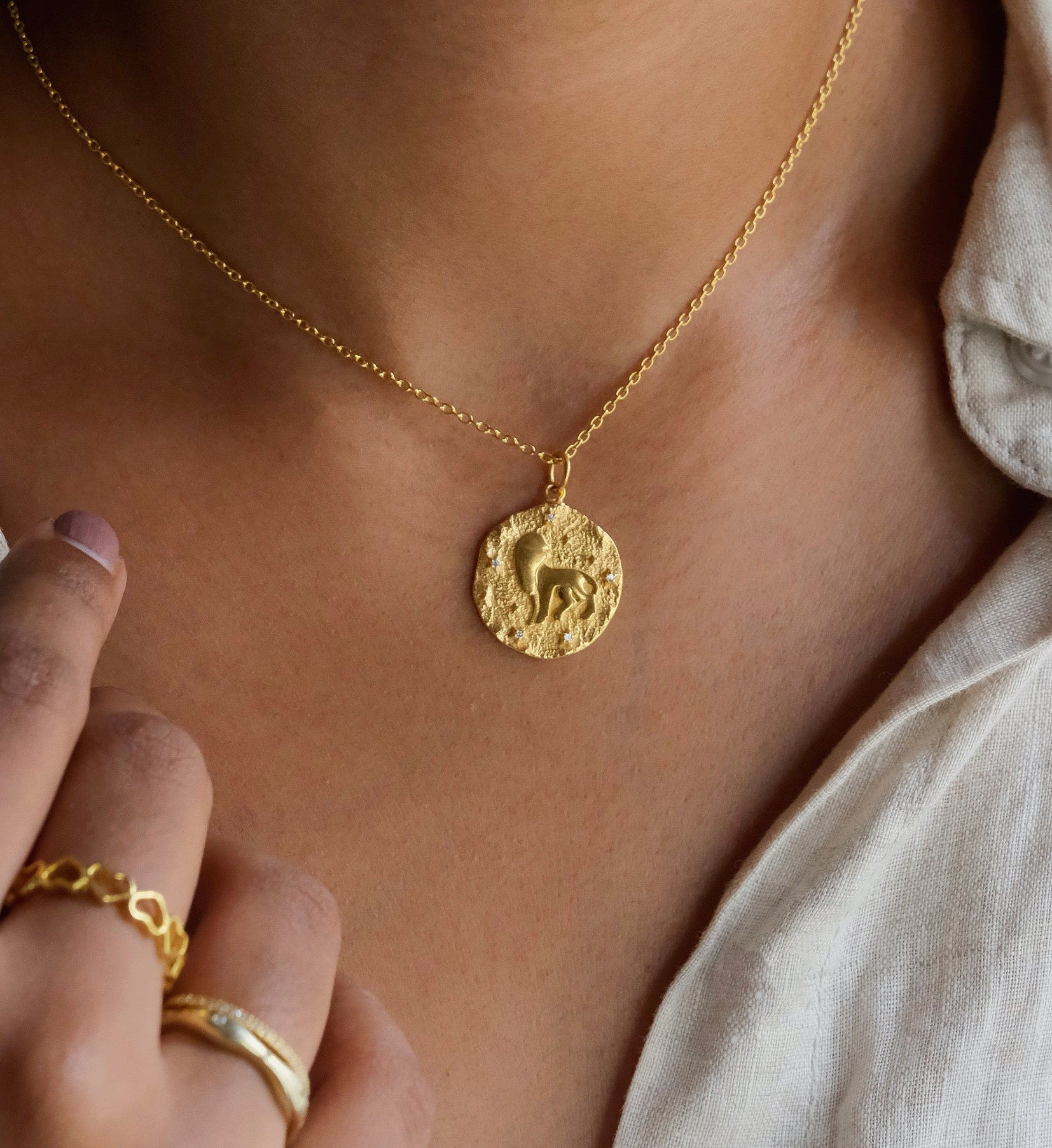 Leo Zodiac Necklace-Necklaces-Anushka Jain Jewellery