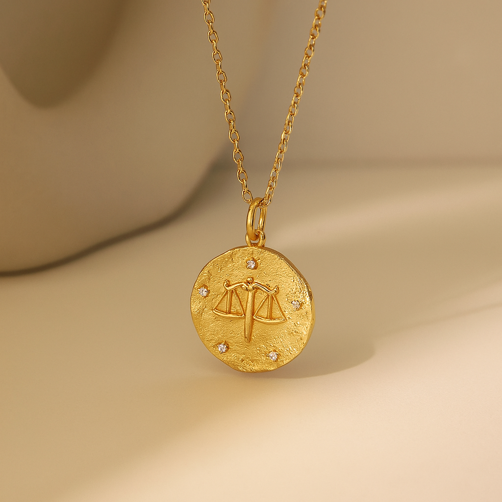 Libra Zodiac Necklace | 925 Sterling Silver Necklace | AJJ