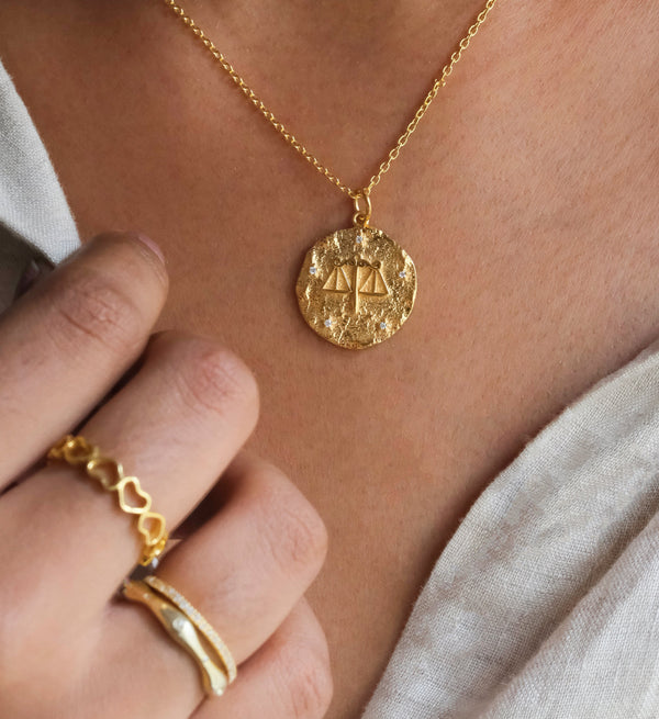 Libra Zodiac Necklace-Necklaces-Anushka Jain Jewellery
