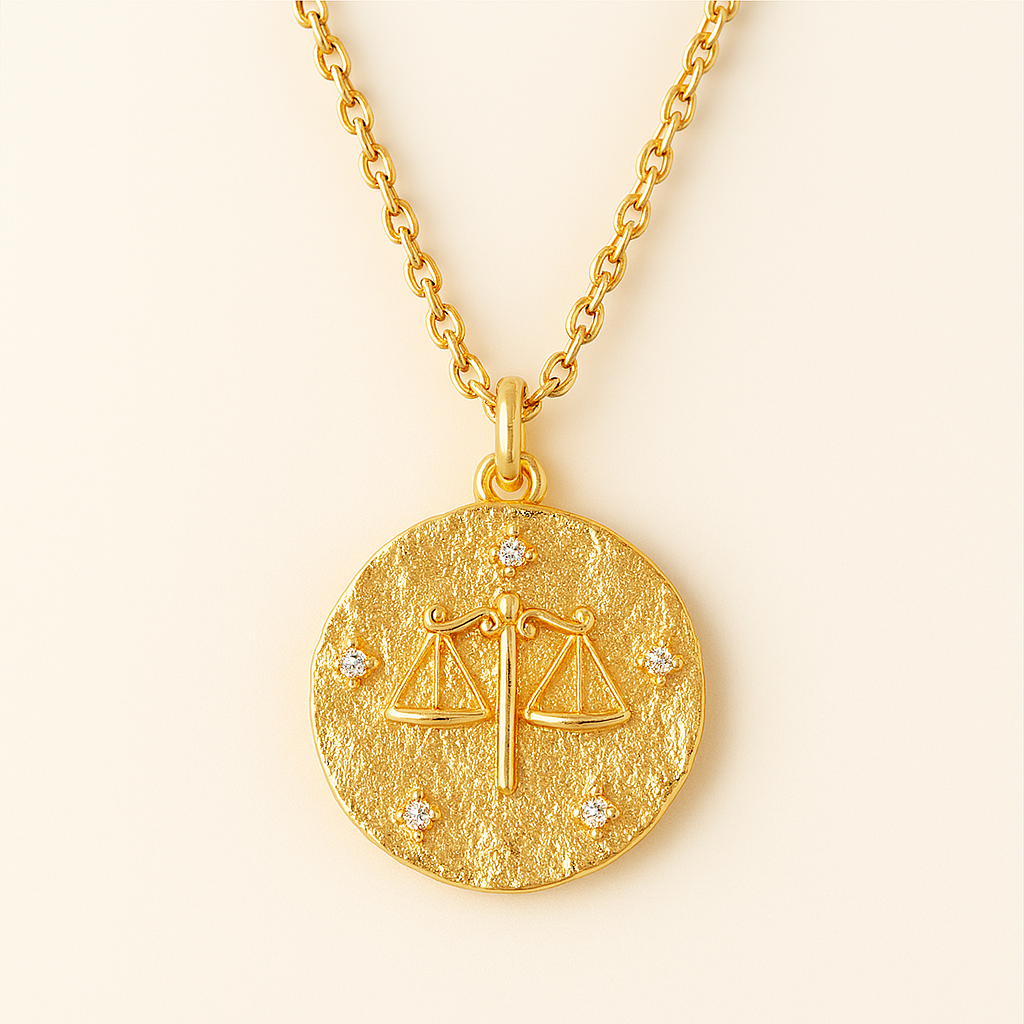 Libra Zodiac Necklace-Necklaces-Anushka Jain Jewellery