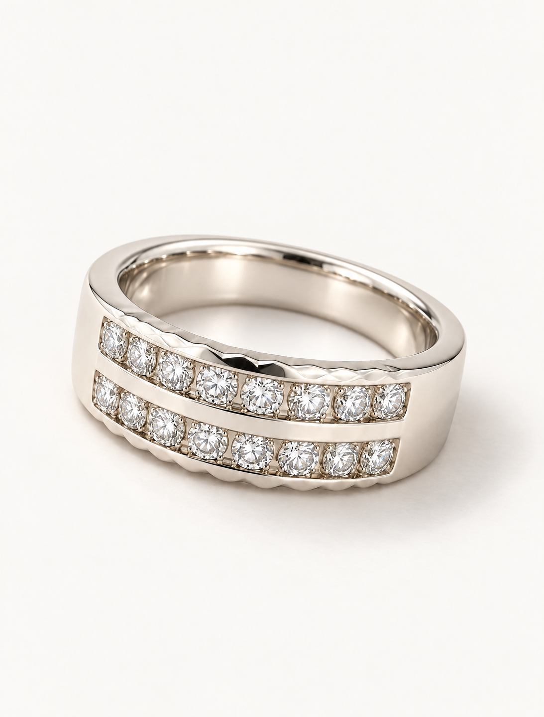 Luna Twin Row CZ Band Ring