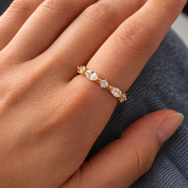 Marquise Diamond Eternity Ring-Anushka Jain Jewellery