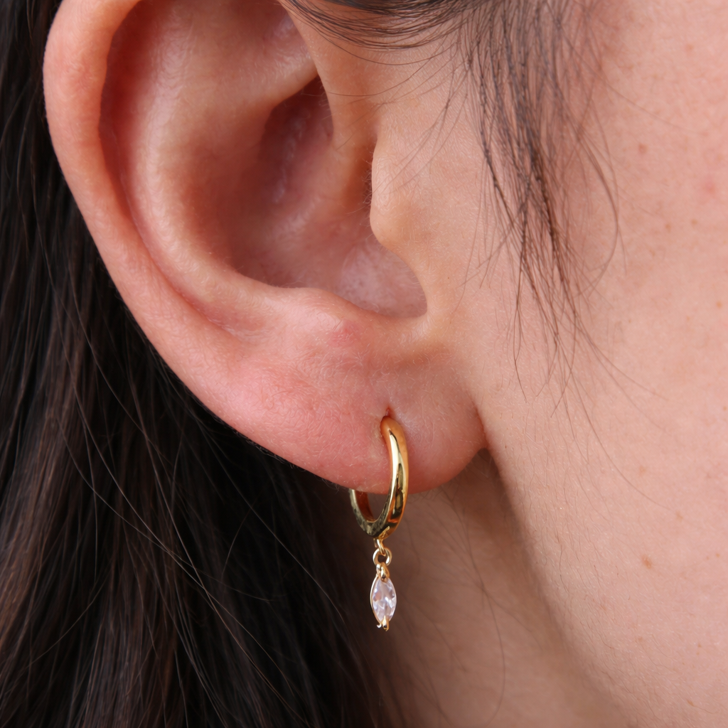 Marquise Drop Huggie-Huggie-Anushka Jain Jewellery