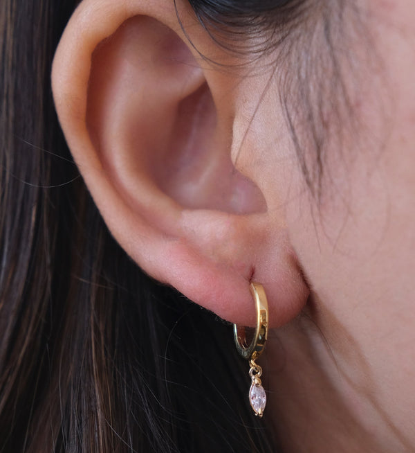 Marquise Drop Huggie-Huggie-Anushka Jain Jewellery