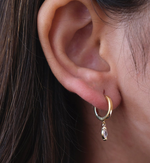 Marquise Drop Huggie-Huggie-Anushka Jain Jewellery