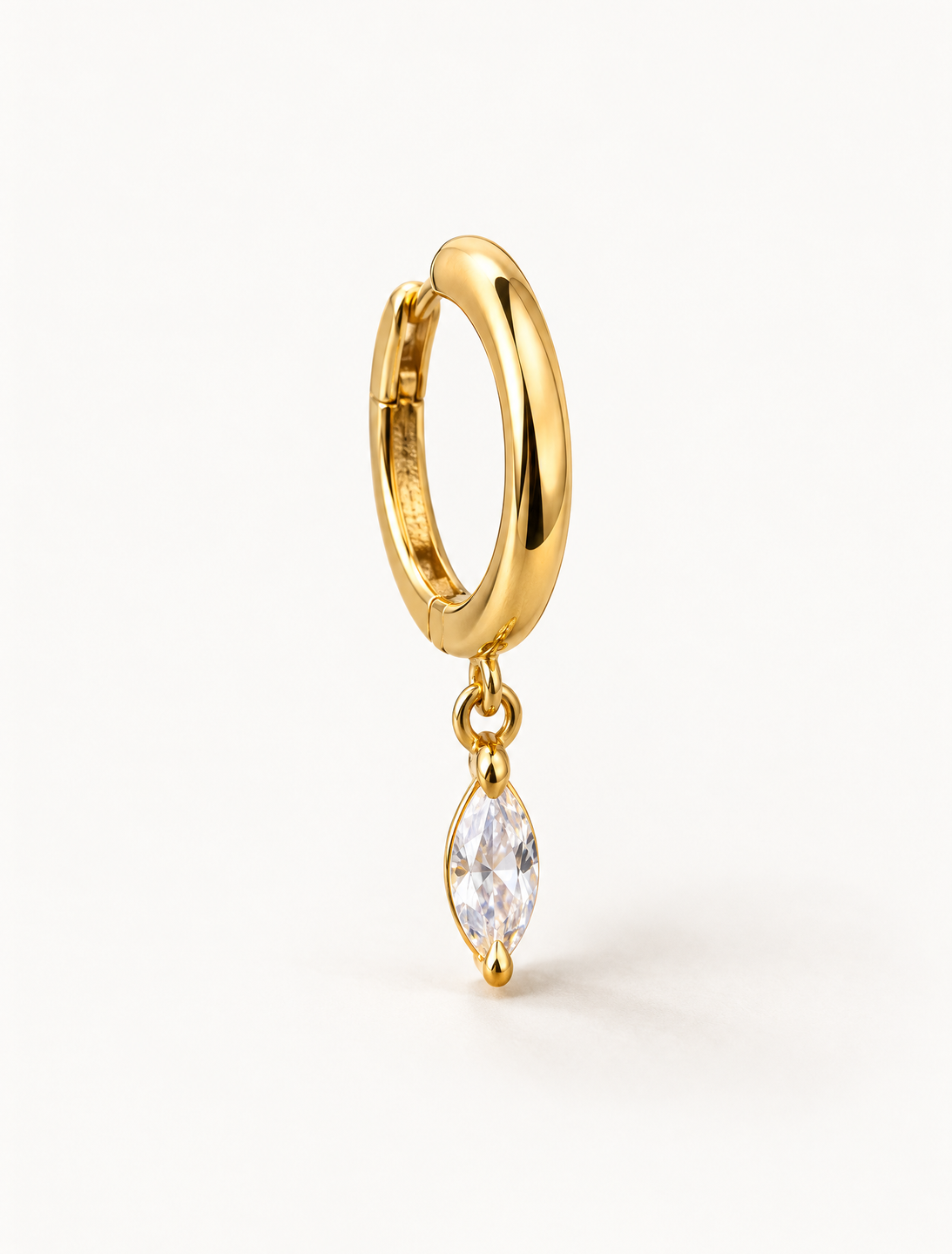 Marquise Drop Huggie