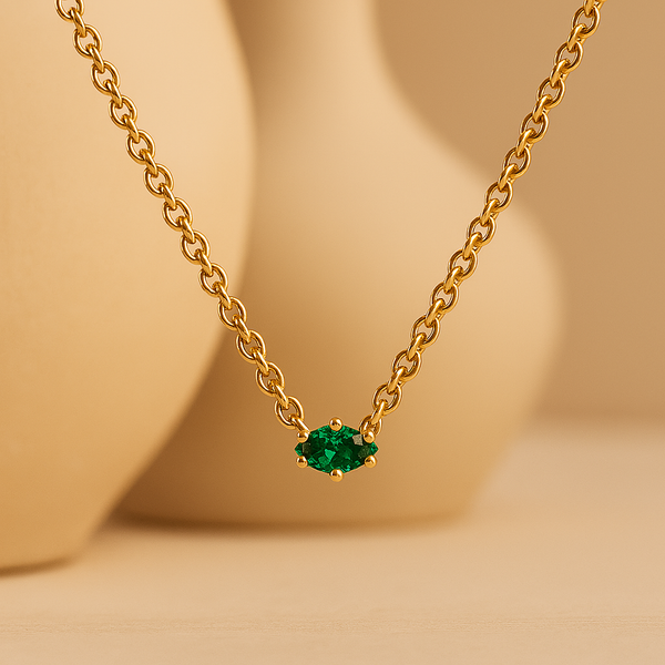 Marquise Emerald Necklace-Pendants-Anushka Jain Jewellery