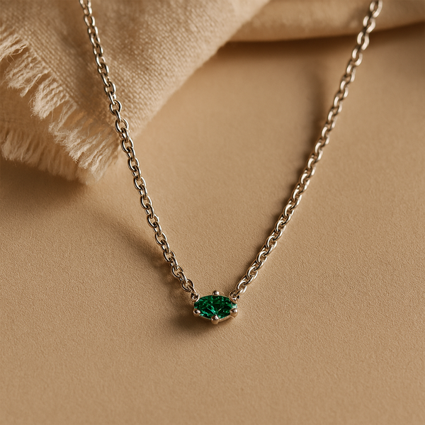 Marquise Emerald Necklace-Pendants-Anushka Jain Jewellery