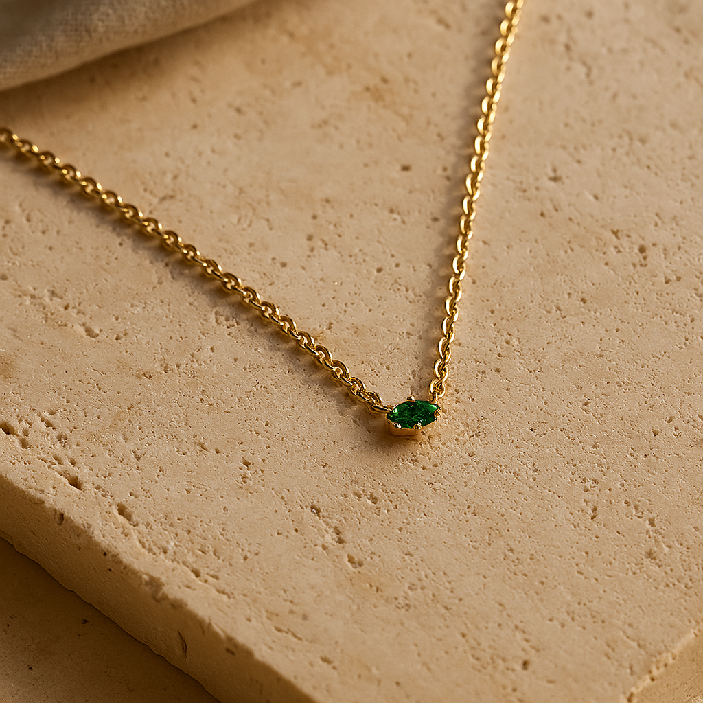 Marquise Emerald Necklace-Pendants-Anushka Jain Jewellery