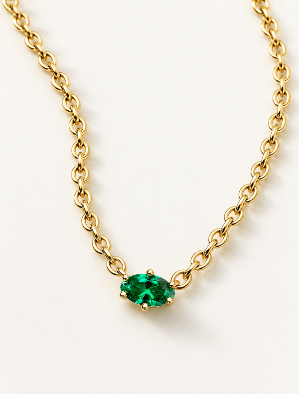 Marquise Emerald Necklace