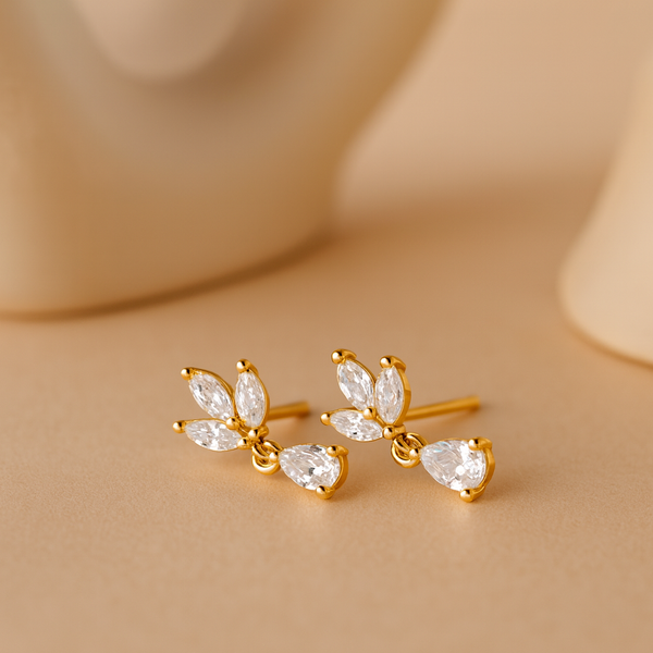 Marquise Pear Drop Studs-Anushka Jain Jewellery