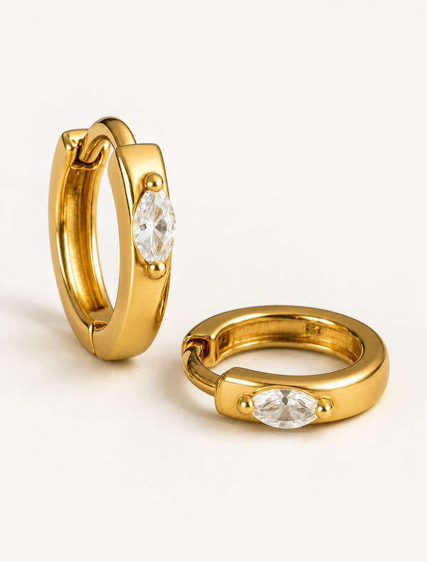 Marquise Prong Mini Huggie