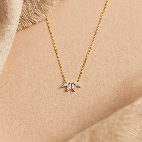 Marquise Quad Diamond Necklace-Anushka Jain Jewellery