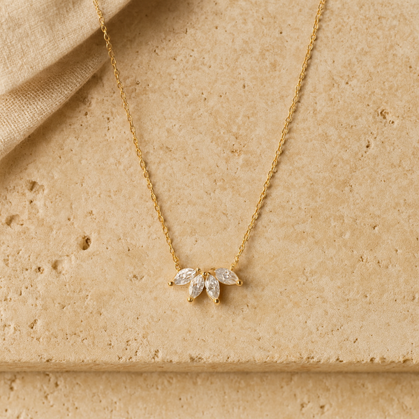 Marquise Quad Diamond Necklace-Anushka Jain Jewellery