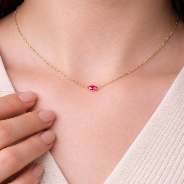 Marquise Ruby Necklace-Necklaces-Anushka Jain Jewellery