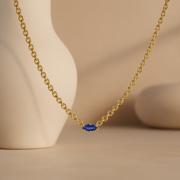 Marquise Sapphire Necklace-Necklaces-Anushka Jain Jewellery